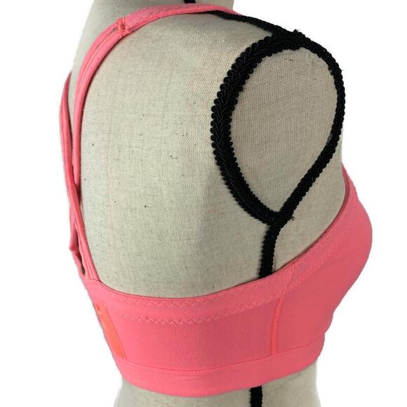 Athleta Freedom Sports Bra Criss Cross Back Rare Coral Pink 964640 Womens Sz Sm - Picture 4 of 13